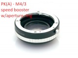 Pentax PKA DA AF lens mount focal reducer speed booster adapter to m4/3 mft AF100 OM-D G-M1 BMPCC with aperture ring